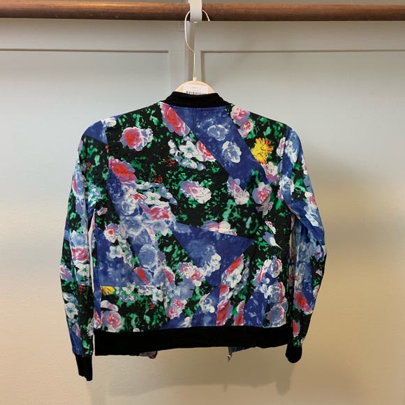 Floral Silk bomber Jacket - Picture 2 of 5